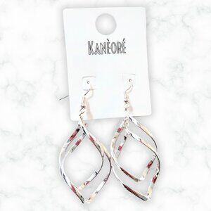 NWT Kanèoré Women's Twisted Teardrop Double Hoop Dangle Earrings